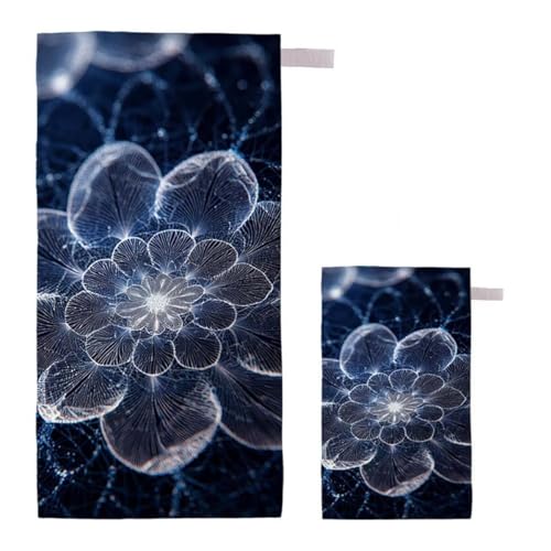 Strandtuch Traum Strandtuch XXL 90x180cm/35x70cm, 2er Set Mikrofaser Handtuch Groß Saunahandtuch, Schnell Trocknend Stranddecke Sandfrei, Badetuch Leicht für Fitness Sporthandtuch Reisehandtuch E-93 von Feionnug