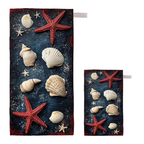 Strandtuch XXL 220x100cm/35x70cm 2er Set Mikrofaser Strandtuch, Schnelltrocknend Strandliege Kompakt Sandfrei Saunahandtuch mit Tasche, Mikrofaser Handtuch für Strand Reise Urlaub (Hülse) E-16 von Feionnug