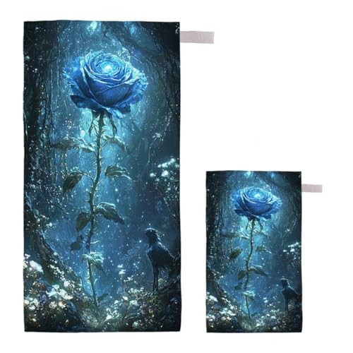 Strandtuch XXL 90x200cm/35x70cm 2er Set Mikrofaser Strandtuch, Schnelltrocknend Strandliege Kompakt Sandfrei Saunahandtuch mit Tasche, Mikrofaser Handtuch für Strand Reise Urlaub Camping (Anlage) I-2 von Feionnug