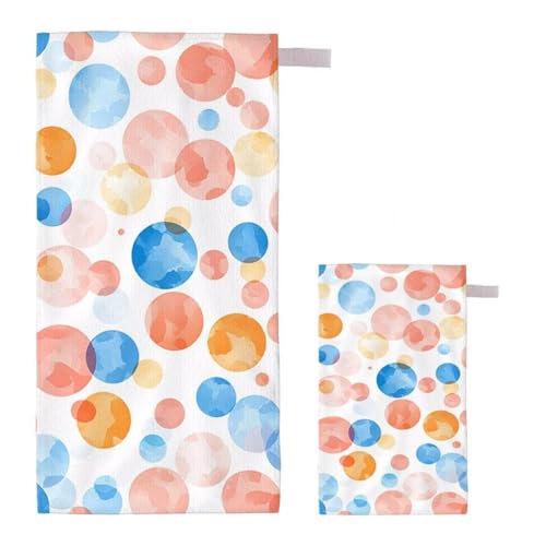 Strandtuch XXL 90x200cm/35x70cm 2er Set Mikrofaser Strandtuch, Schnelltrocknend Strandliege Kompakt Sandfrei Saunahandtuch mit Tasche, Mikrofaser Handtuch für Strand Reise Urlaub Camping (Traum) H-65 von Feionnug