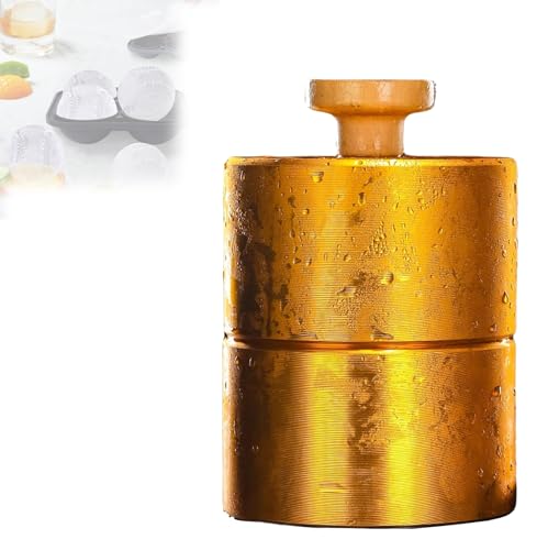 Eisball-Press-Set,Eisball-Maker-Form Aus Kupfer, Craft-Eismaschine, Schneller Eisball-Maker, Eispresse Diamant, FüR Whisky, Cocktail, Bourbon Baseball-70mm von Feiphla