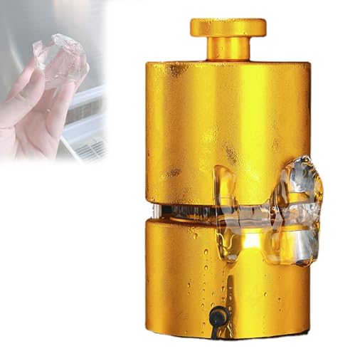 Feiphla EiswüRfelform FüR Cocktails Und Whiskey, Messing-EiswüRfel-Imprinter Klare EiswüRfel, Eispresse, Moderne Eisformen,FüR Whisky, Cocktail, Bourbon Diamond-70mm von Feiphla