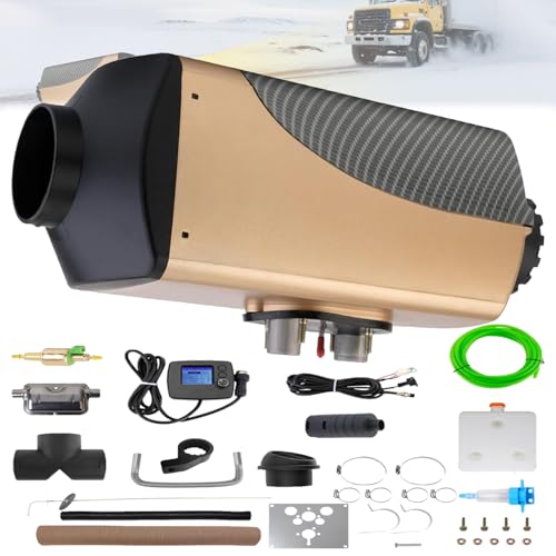 Feiphla Luft Dieselheizung Standheizung 12 V 5 Kw, Luftheizung Air Diesel Diesel Standheizung Lufterhitzer, Dieselheizung Mit LCD-Display Fernbedienung Bluetooth-App,24V-Gold von Feiphla