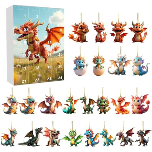 Adventskalender Weihnachten 2D-Countdown-Kalender-Set mit interessanten Ornamenten, süßes Sammlerstück aus Acryl, bedeutungsvolle Dekoration von Feizikaw