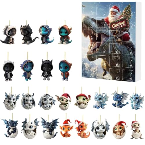 Adventskalender Weihnachten Weihnachten Countdown Advent Kalender Dinosaurier Hängen Ornamente Überraschung Für Kinder Urlaub Partei von Feizikaw