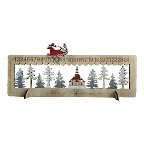 Adventskalender Weihnachten Weihnachtsszene, Advents-Countdown, Weihnachtsmann-Countdown-Kalender für die Tischdekoration zu Hause. von Feizikaw