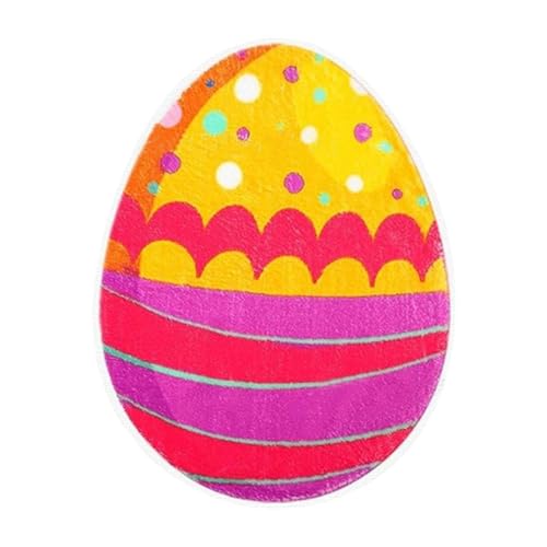 Badezimmer Garnitur Teppich in Eierform mit Osterhasen-Motiv, Fußmatte mit Osterhasen-Motiv, rutschfest, waschbar, Cartoon-Hasen-Teppich mit rutschfestem Gummi auf der Rückseite, kann (B, One Size) von Feizikaw