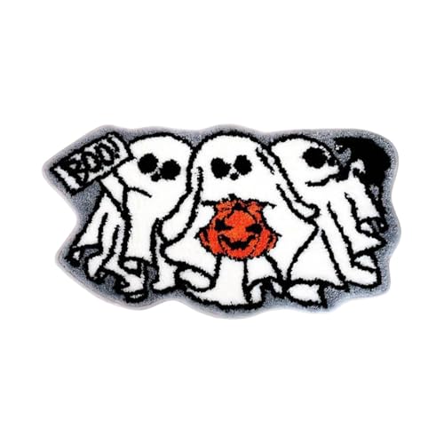 Feizikaw Badezimmer Badezimmermatte Kürbis Badezimmerteppich Rutschfester und seltsamer Badezimmerteppich Geeignet für Halloween-Heimdekoration (B, One Size) von Feizikaw