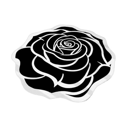 Feizikaw Flauschiger Teppich Kieselgel-Teppich für Wohnzimmer, Schlafzimmer, Flur, Kieselgurmatte mit einzigartigem Rosendesign, weicher, bequemer Boden (A, B) von Feizikaw