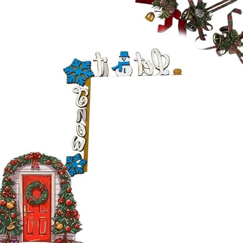 Feizikaw Hochzeit Party Zubehör 2024 Holz Weihnachtstür Eckdekoration: Weihnachtstür Top Rahmen Dekoration Eckdekoration Wand Handbemalt Holz Fensterrahmen Holz Weihnachtsmann (A, One Size) von Feizikaw