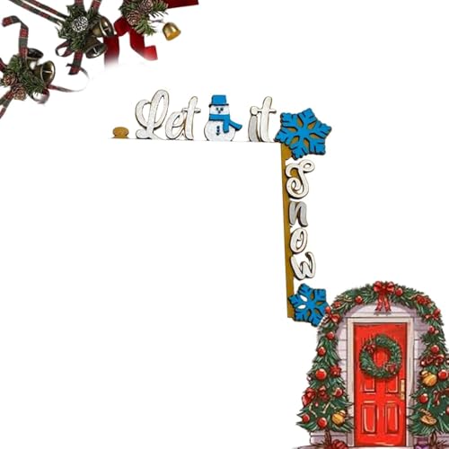 Feizikaw Hochzeit Party Zubehör 2024 Holz Weihnachtstür Eckdekoration: Weihnachtstür Top Rahmen Dekoration Eckdekoration Wand Handbemalt Holz Fensterrahmen Holz Weihnachtsmann (B, One Size) von Feizikaw