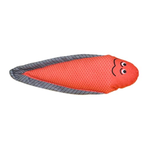 Feizikaw Hunde Kauspielzeug Unzerstörbar Katzenspielzeug, 3D-Simulation Fischspielzeug, Kissen Fisch, interaktiver Sound, Katzenspielzeug, Katzenbedarf (Watermelon Red, 24x8.5cm) von Feizikaw
