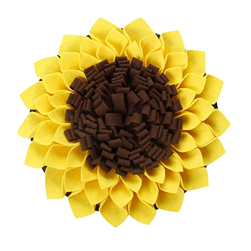 Feizikaw Hunde Kauspielzeug Unzerstörbar Verbesserte Sonnenblumen-Schnüffelmatte 15 (Yellow, One Size) von Feizikaw