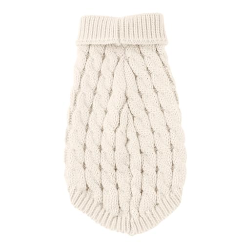 Feizikaw Hundekleidung Kleine Hunde Stock Show - Bein- und Gelenkwärmer für Haustiere - Winter - warme Knieschoner für Haustiergelenke - atmungsaktiv - weich - bequem - Strickwaren (White, S) von Feizikaw