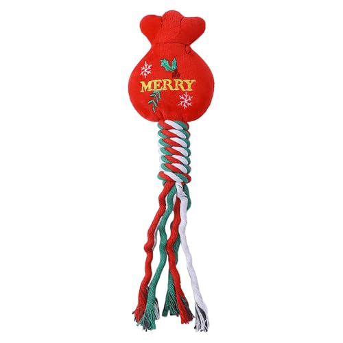 Feizikaw Kauspielzeug Welpe Hundespielzeug Seil mit Weihnachtsmotiv Seilkörper für Welpen, Kauspielzeug für Welpen, interaktives (A, One Size) von Feizikaw