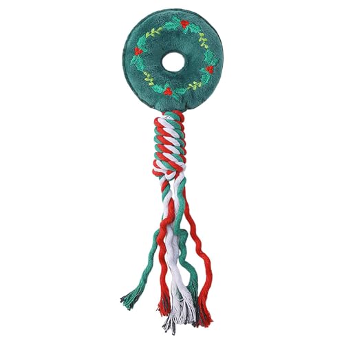 Feizikaw Kauspielzeug Welpe Hundespielzeug Seil mit Weihnachtsmotiv Seilkörper für Welpen, Kauspielzeug für Welpen, interaktives (D, One Size) von Feizikaw