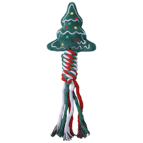 Feizikaw Kauspielzeug Welpe Hundespielzeug Seil mit Weihnachtsmotiv Seilkörper für Welpen, Kauspielzeug für Welpen, interaktives (E, One Size) von Feizikaw