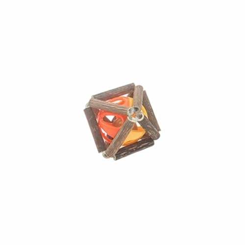 Feizikaw Kauspielzeug für Hunde Interaktives Katzenspielzeug mit natürlichem Holz-Teaser im Inneren für das Spielen im Innen- und Außenbereich und anregende Bewegung (A, 6x6x6cm) von Feizikaw