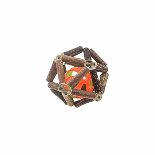 Feizikaw Kauspielzeug für Hunde Interaktives Katzenspielzeug mit natürlichem Holz-Teaser im Inneren für das Spielen im Innen- und Außenbereich und anregende Bewegung (B, 7x7x7cm) von Feizikaw