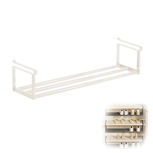 Feizikaw Multifunktionale, aufgehängte Kabinett-Auszugsschale aus langlebigem Kohlenstoffstahl, schnelle Montage, vielseitige Aufbewahrung für Küche, Wandschrank und Badezimmer (1, Weiß) von Feizikaw