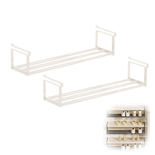 Feizikaw Multifunktionale, aufgehängte Kabinett-Auszugsschale aus langlebigem Kohlenstoffstahl, schnelle Montage, vielseitige Aufbewahrung für Küche, Wandschrank und Badezimmer (2, Weiß) von Feizikaw