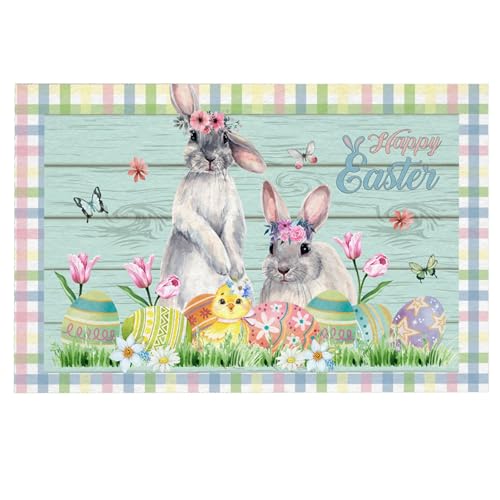 Teppich Bad Heißer Ostern Fußmatten Hause Eintrag Matten Urlaub Dekorative Tür Matten Teppich Sechs (B, 80x50CM) von Feizikaw