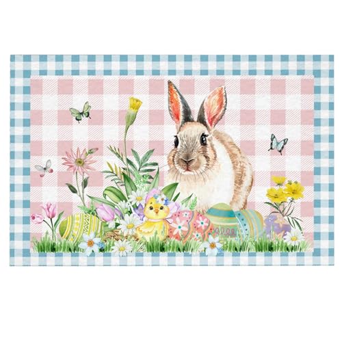 Teppich Flauschig Heißer Ostern Fußmatten Hause Eintrag Matten Urlaub Dekorative Tür Matten Teppich DREI (C, 80x50CM) von Feizikaw
