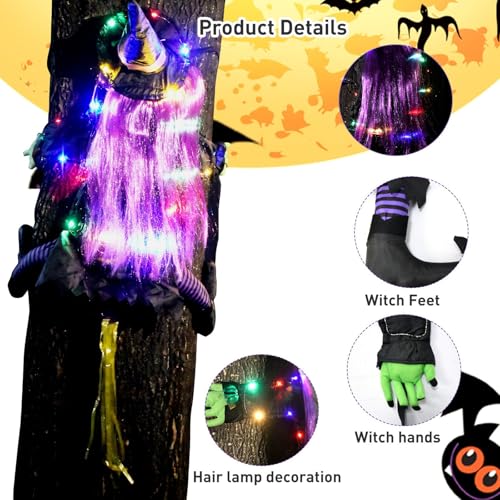 Halloween Deko Border Halloween Dekorationen Baum Klettern LED Lichter Leuchtende Baum Smashing Party Dekorationen Requisiten Und Dekorationen (Purple, 110x85x3cm) von Feizikaw