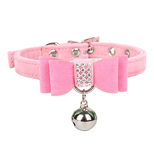 Haustierhalsbänder Samt-Elegantes Schleifen-Seil-Katzenhalsband -Hundeketten-Haustierhalsband (S) von Feizikaw