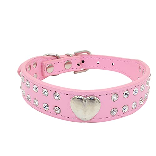 Haustierhalsband Niedliches Hundehalsband mit Bling-Bling-Strasssteinen -Blumenmuster -Hundehalsband für kleine mittlere Größen (E, XS) von Feizikaw
