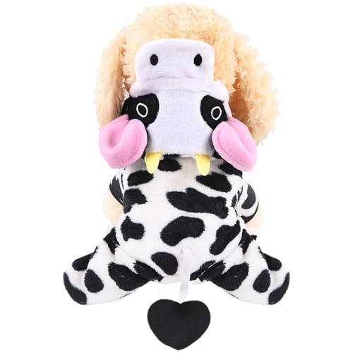 Haustierpullover Hausgebrauch Haustier Hund Overall Cartoon Winter tragen Vierbeiner Outfit für Winter (White, M) von Feizikaw