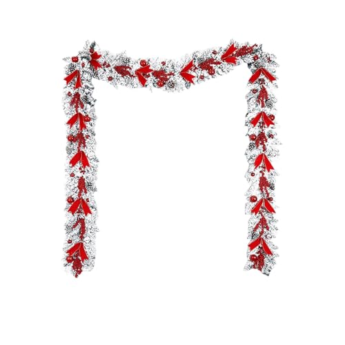 Hochzeit Accessoires 47,24 Zoll/59,05 Zoll/70,87 Zoll Weihnachtszierleiste mit Weihnachtskränzen, Treppen, Weihnachtsgirlande, Treppen, Weihnachten für Haustür, Wand, Fenster, Zuhause, (One Size) von Feizikaw