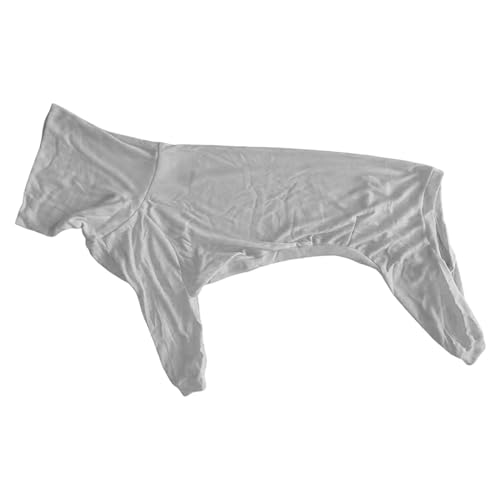 Feizikaw Hunde Klamotten Haustierkleidung für Hunde, langes Latz mit Quad-Rücken, eng anliegende, einfarbige Kleidung mit (Grey, XXXXXL) von Feizikaw