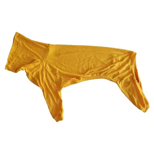 Feizikaw Hunde Klamotten Haustierkleidung für Hunde, langes Latz mit Quad-Rücken, eng anliegende, einfarbige Kleidung mit (Yellow, XXL) von Feizikaw