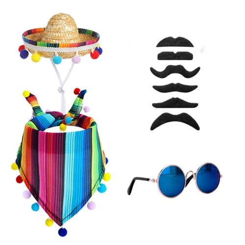 Hunde Klamotten Mexikanisches Porch Goose-Outfit-Set, das Klassik und Trend kombiniert und für verschiedene Anlässe geeignet ist und Ihren Geschmack jetzt perfekt zur Geltung (Black, 10x10x7cm) von Feizikaw