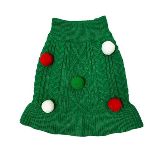 Feizikaw Hunde Kleidung für Kleine Hunde Weihnachtspullover für Hunde 2023 Neue beliebte mittelgroße Hundekleidung Lässige warme Strickkleidung (Green, XL) von Feizikaw