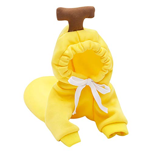 Feizikaw Hundefellkleidung gemütlich Kleidung Jacke Hundemantel warm lässig für Hunde Kleidung Haustiere Haustierkleidung (Yellow, M) von Feizikaw