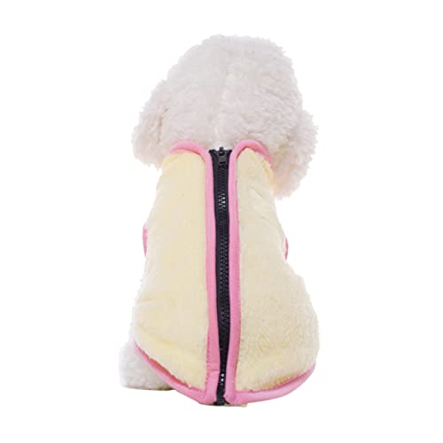 Feizikaw Hundefellkleidung komfortabel Haustier Hund/Winter Kleidung Warmer Samt Weich Hoher Kragen Reißverschluss Weste Haustier Kleidung Großer Hund Kleiner Hund (White, M) von Feizikaw