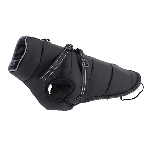 Feizikaw Hundekleid Haustierkleidung Hundekleidung Baumwollkleidung Weste Winter Warme Britische Baumwolle Teddy Warme Jacke (Black, XL) von Feizikaw