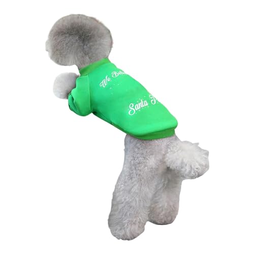 Feizikaw Hundekleid Haustierkleidung Hundekleidung Herbst/Winter Neue kleine Hunde Haustier Herbst/Winter Kleidung 21 Chr Istmas Gi Ft Hoodie (Green, M) von Feizikaw