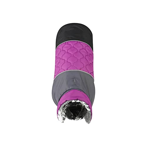 Feizikaw Hundekleid wasserdichter Haustiermantel Winter Warmer Hund - Wintermantel für kleine mittelgroße Hunde doppelseitig tragbar (Purple, XXXL) von Feizikaw
