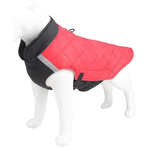 Hundekleider Hundemäntel für kleine mittelgroße Hunde Junge Mädchen gemütliche Hundejacken Mäntel Winterweste Haustier winddicht Kaltwettermäntel kleine mittelgroße Hundekleidung mit (Red, M) von Feizikaw