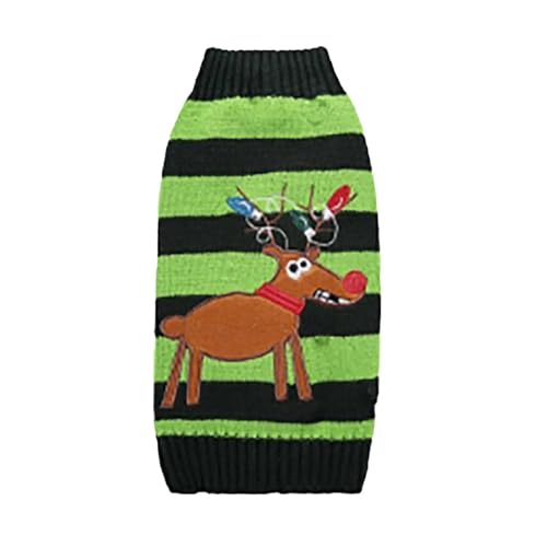 Feizikaw Hundekleider Weihnachtsgestrickte Haustierkleidung für große Hunde Herbst- und Winterkollektion (Green, XXL) von Feizikaw