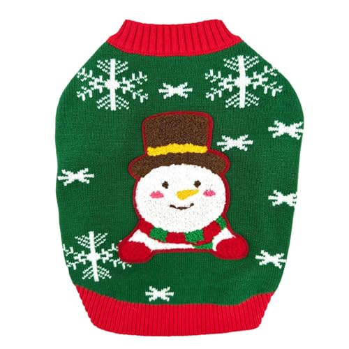 Feizikaw Hundekleidung Kleine Hunde Weihnachten Neue Haustier Strickpullover Mittlere Und Kleine Hunde Und Katzen Dicke Kleidung (Green, M) von Feizikaw