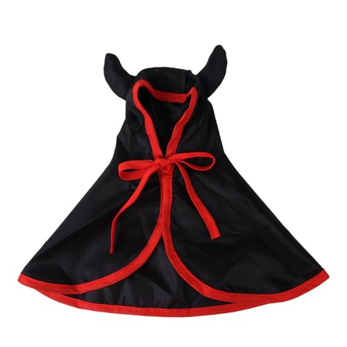 Hundemantel für Kleine Hunde Halloween-Themed Pet lustige Party Kostüm Zubehör Rolle Spielen Dress Up Kleidung Welpen (Black, 13cm) von Feizikaw