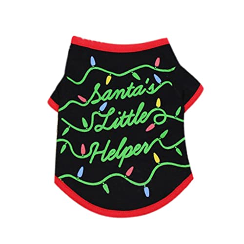 Feizikaw Hundepullover sanft Weiche Haustier-Nette Tierkleid-Kleidungs-Mode-Dekorationen Kreuz-Kleidungs-Hundeform-Dekorations-Weihnachtskatzen-Karikatur-Haustier-Haustierkleidung (Black, XS) von Feizikaw