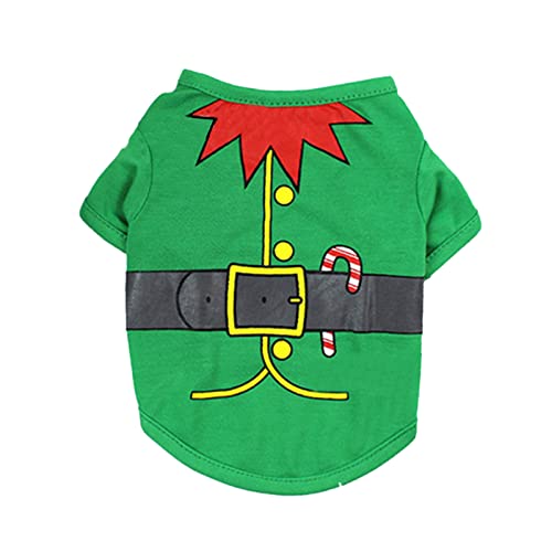 Feizikaw Hundepullover sanft Weiche Haustier-Nette Tierkleid-Kleidungs-Mode-Dekorationen Kreuz-Kleidungs-Hundeform-Dekorations-Weihnachtskatzen-Karikatur-Haustier-Haustierkleidung (Green, XL) von Feizikaw