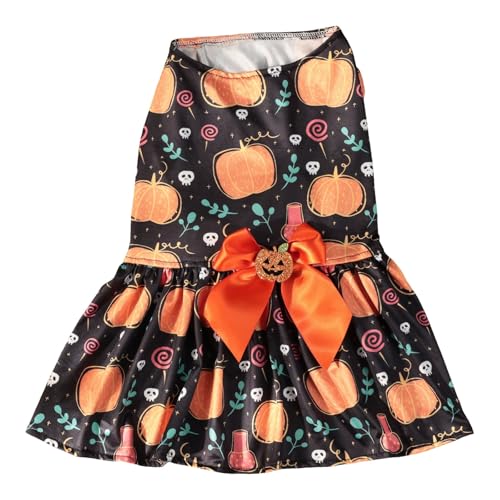 Kostüme für Katzen 2024 Halloween Haustier Hund Kleidung M Agic Kürbis Lila Fledermaus Kleine Mittlere Hund Rock (Black, L) von Feizikaw