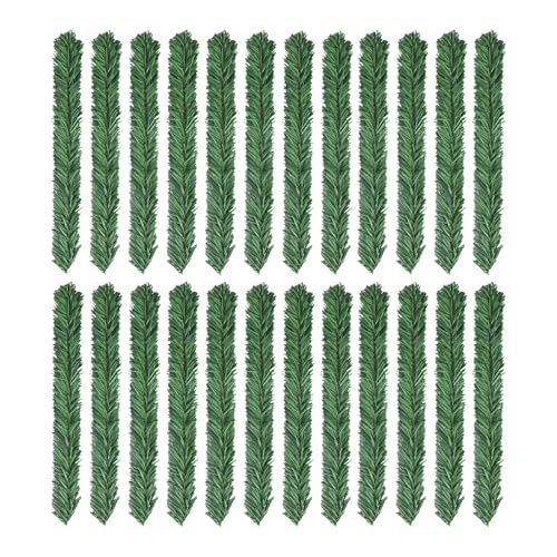 Kunstblume 24er Pack PVC Flexible Weihnachtsgirlande Drehbare und formbare Rankenstreifen Festliche Feiertagsdekoration für Weihnachtsbäume und (Green, 30X4CM) von Feizikaw