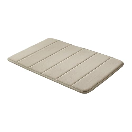 Outdoorteppich 15,7 x 23,6 Zoll oder 20 x 31,5 Zoll Badezimmerteppiche Memory Foam Badematten-Set Badezimmerteppiche Toilettenmatten Universell weich bequem Wasseraufnahme rutschfest (Khaki, A) von Feizikaw